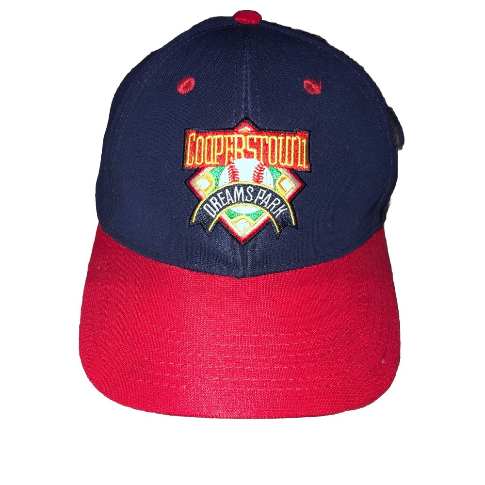 VTG Men's Cooperstown Dreams Park Authentic Baseball Cap Adjustable Hat Blue Red